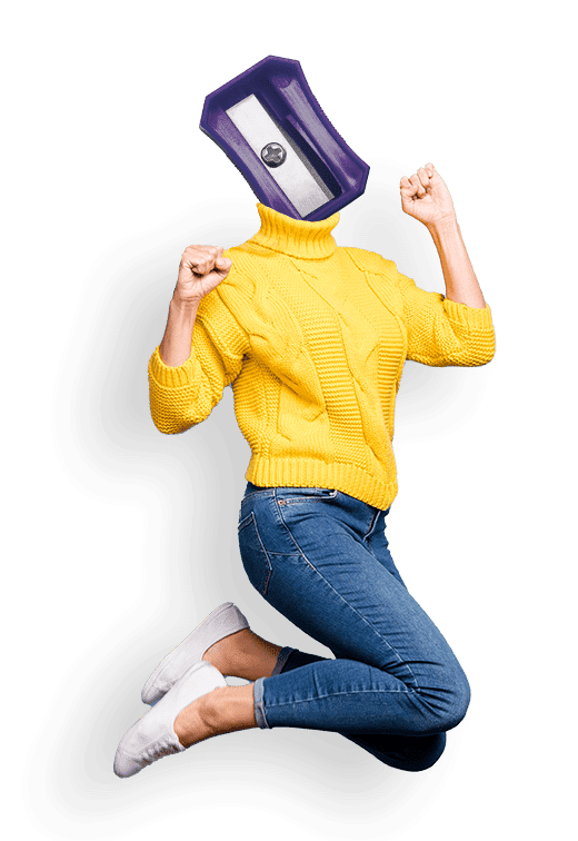 full-length-profile-photo-crazy-lady-jumping-high-celebrating-winning-free-trip-abroad-rejoicing-wear-knitted-yellow-pullover-jeans-isolated-blue-color-wall